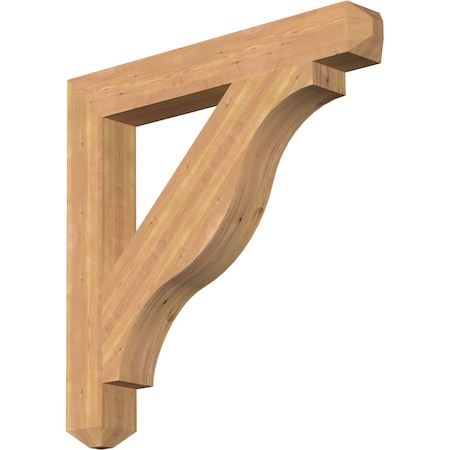 Ekena Millwork Funston Craftsman Smooth Bracket, Western Red Cedar, 5 1/2"W x 42"D x 42"H BKT06X42X42FST04SWR